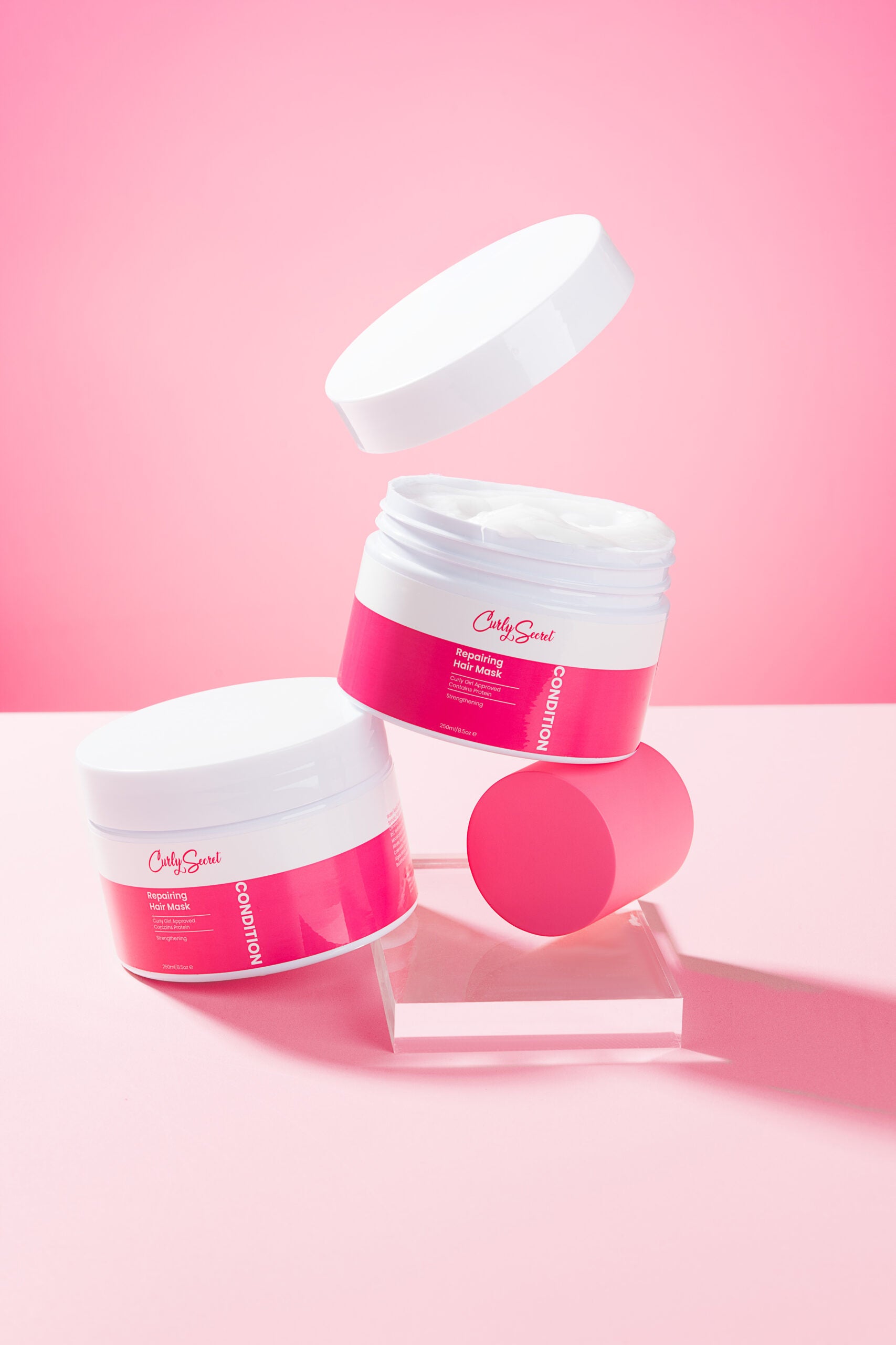 Curly Secret proteininė plaukų kaukė pažeistiems plaukams